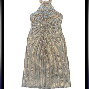ROSE GOLD SEQUIN LINED SLEEVELESS MINI DRESS SIZE LARGE